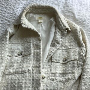 Anthropologie Maeve Cream Lightweight Shirt Jacket